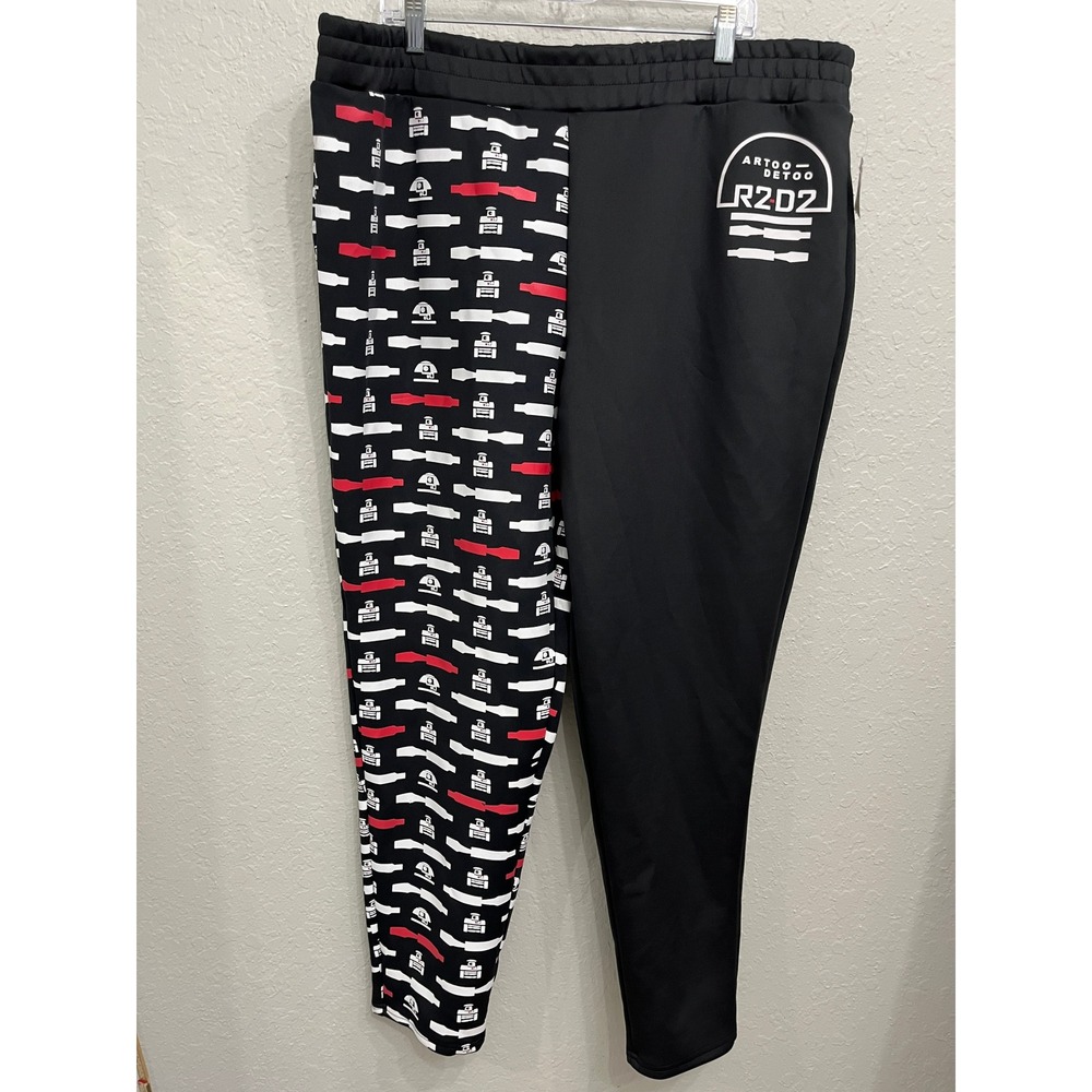 NWT Disney Parks Mens 2X Star Wars R2-D2 Split Leg Joggers Sweatpants Artoo